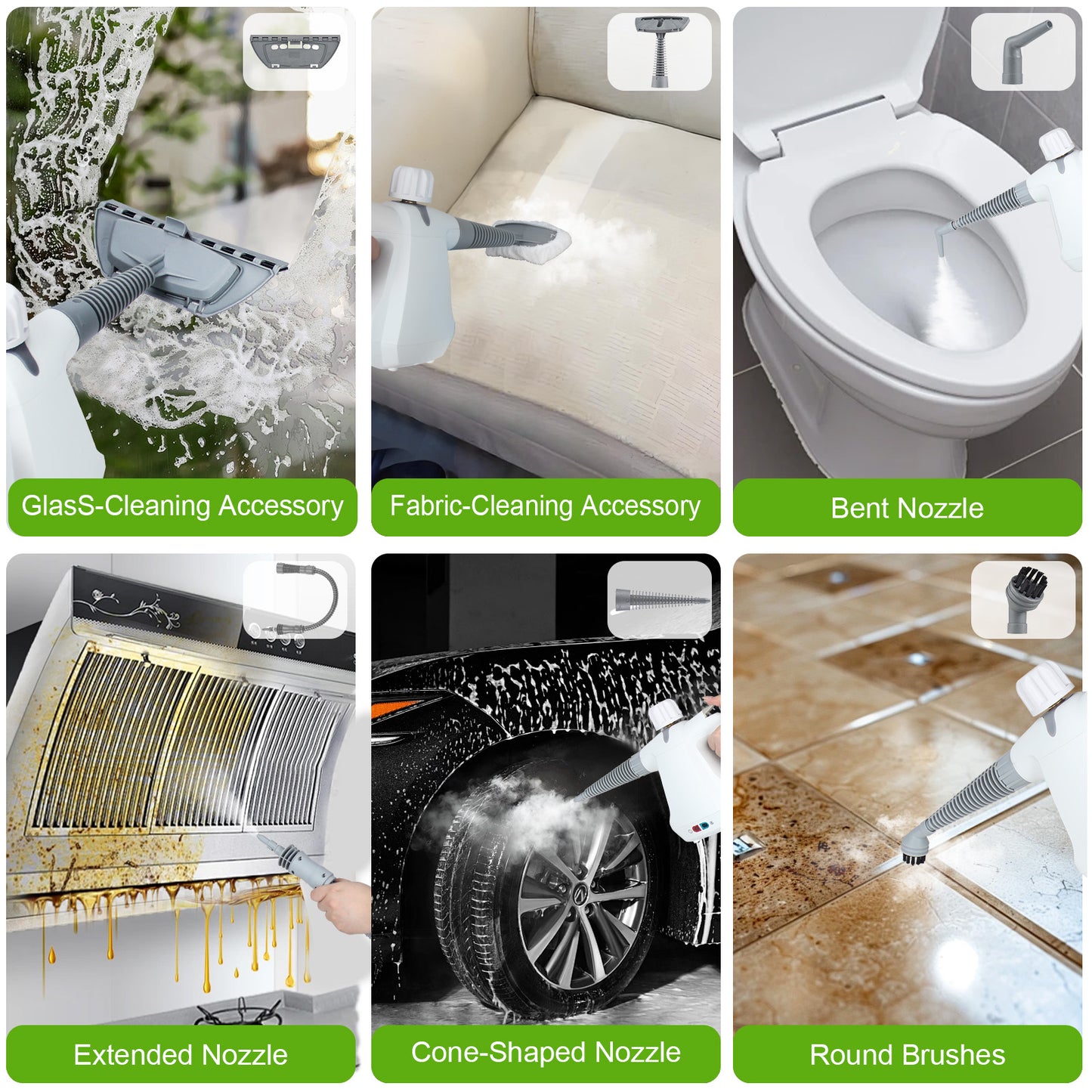 Roaaee Handheld Steam Cleaner, Multi-Purpose Portable Steamer for Home