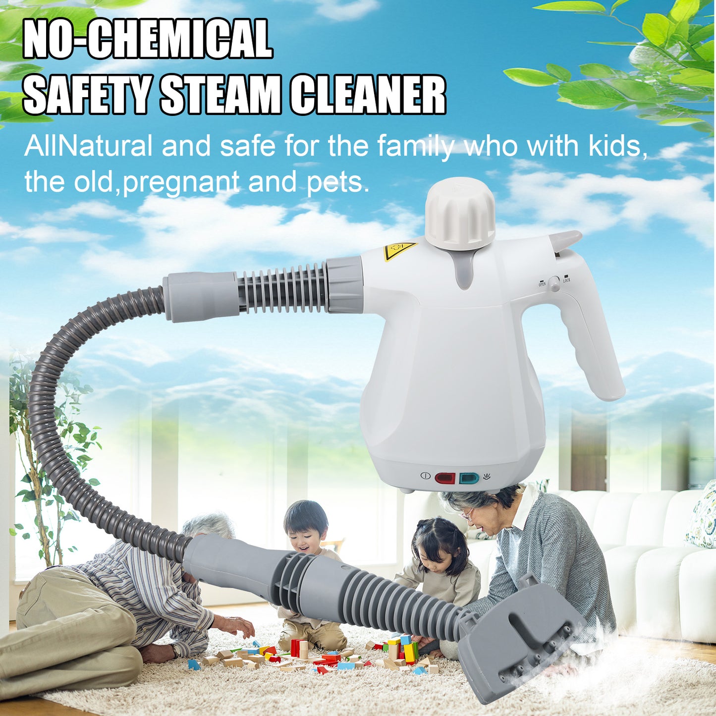 Roaaee Handheld Steam Cleaner, Multi-Purpose Portable Steamer for Home