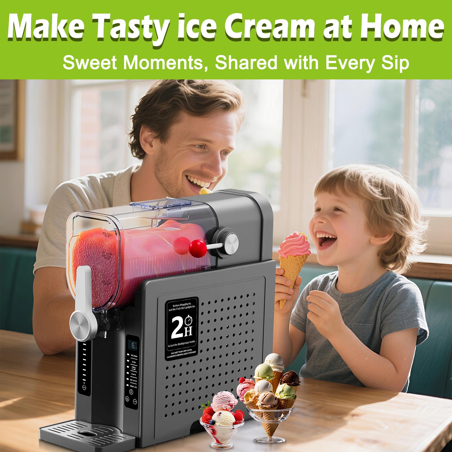 Roaaee Slushie Machine, Frozen Drink Maker & Ice Cream Maker (SBL-2408b)